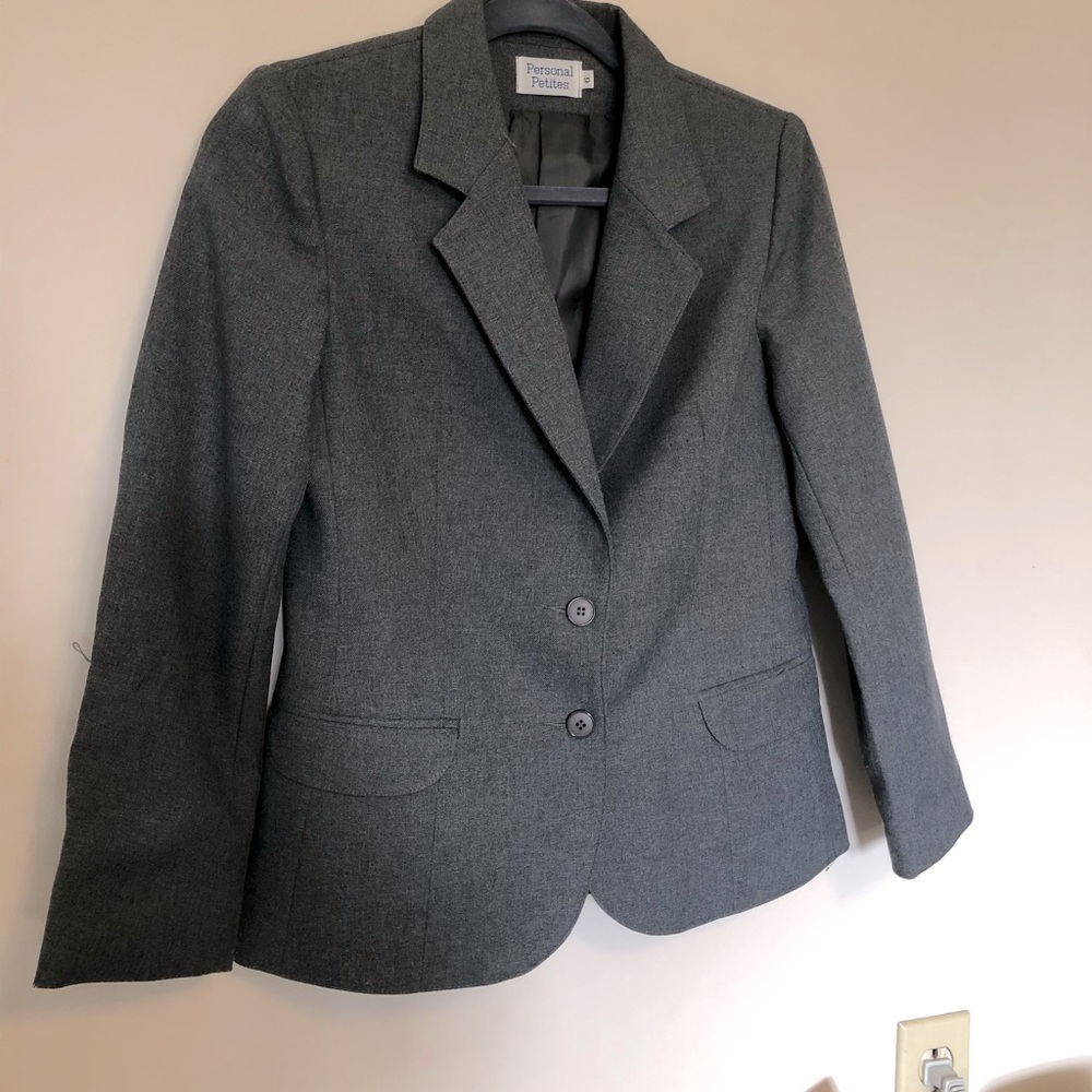 Personal Petites Women’s Grey Blazer Professional
